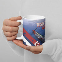 Tuskegee Airmen Red Tails Ceramic Mug Straighten Up and Fly Right - Blue White - Wonder Print Shop