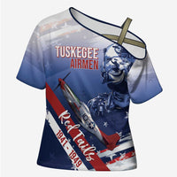 Tuskegee Airmen Red Tails Cross Shoulder Shirt Straighten Up and Fly Right - Blue White - Wonder Print Shop