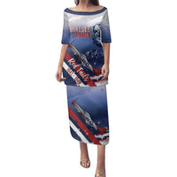 Tuskegee Airmen Red Tails Family Matching Puletasi and Hawaiian Shirt Straighten Up and Fly Right - Blue White - Wonder Print Shop