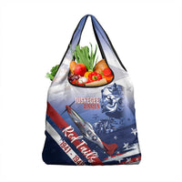 Tuskegee Airmen Red Tails Grocery Bag Straighten Up and Fly Right - Blue White - Wonder Print Shop
