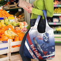 Tuskegee Airmen Red Tails Grocery Bag Straighten Up and Fly Right - Blue White - Wonder Print Shop