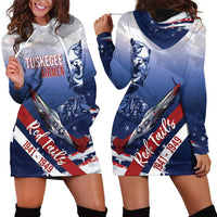 Tuskegee Airmen Red Tails Hoodie Dress Straighten Up and Fly Right - Blue White - Wonder Print Shop