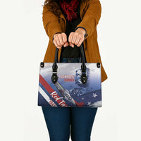 Tuskegee Airmen Red Tails Leather Bag Straighten Up and Fly Right - Blue White - Wonder Print Shop