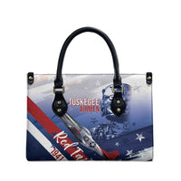 Tuskegee Airmen Red Tails Leather Bag Straighten Up and Fly Right - Blue White - Wonder Print Shop