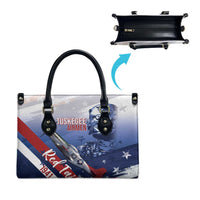 Tuskegee Airmen Red Tails Leather Bag Straighten Up and Fly Right - Blue White - Wonder Print Shop