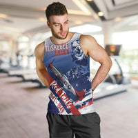 Tuskegee Airmen Red Tails Men Tank Top Straighten Up and Fly Right - Blue White - Wonder Print Shop