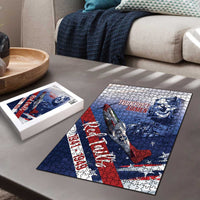 Tuskegee Airmen Red Tails Puzzle Straighten Up and Fly Right - Blue White - Wonder Print Shop