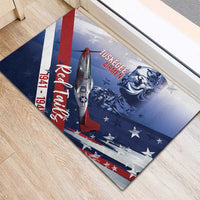 Tuskegee Airmen Red Tails Rubber Doormat Straighten Up and Fly Right - Blue White - Wonder Print Shop