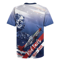 Tuskegee Airmen Red Tails Rugby Jersey Straighten Up and Fly Right - Blue White - Wonder Print Shop