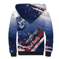 Tuskegee Airmen Red Tails Sherpa Hoodie Straighten Up and Fly Right - Blue White - Wonder Print Shop