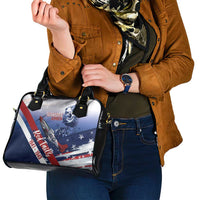 Tuskegee Airmen Red Tails Shoulder Handbag Straighten Up and Fly Right - Blue White - Wonder Print Shop