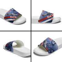 Tuskegee Airmen Red Tails Slide Sandals Straighten Up and Fly Right - Blue White - Wonder Print Shop