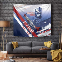 Tuskegee Airmen Red Tails Tapestry Straighten Up and Fly Right - Blue White - Wonder Print Shop