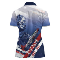 Tuskegee Airmen Red Tails Women Polo Shirt Straighten Up and Fly Right - Blue White - Wonder Print Shop