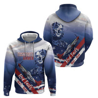 Tuskegee Airmen Red Tails Zip Hoodie Straighten Up and Fly Right - Blue White - Wonder Print Shop