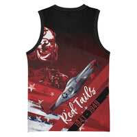 Tuskegee Airmen Red Tails Basketball Jersey Straighten Up and Fly Right - Black Red - Wonder Print Shop