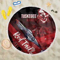 Tuskegee Airmen Red Tails Beach Blanket Straighten Up and Fly Right - Black Red - Wonder Print Shop