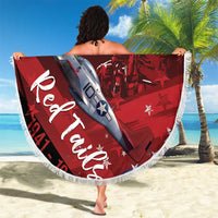 Tuskegee Airmen Red Tails Beach Blanket Straighten Up and Fly Right - Black Red - Wonder Print Shop