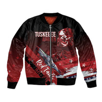 Tuskegee Airmen Red Tails Bomber Jacket Straighten Up and Fly Right - Black Red - Wonder Print Shop