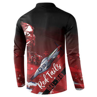 Tuskegee Airmen Red Tails Button Sweatshirt Straighten Up and Fly Right - Black Red - Wonder Print Shop