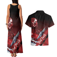 Tuskegee Airmen Red Tails Couples Matching Tank Maxi Dress and Hawaiian Shirt Straighten Up and Fly Right - Black Red - Wonder Print Shop