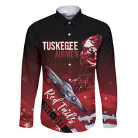 Tuskegee Airmen Red Tails Family Matching Short Sleeve Bodycon Dress and Hawaiian Shirt Straighten Up and Fly Right - Black Red - Wonder Print Shop