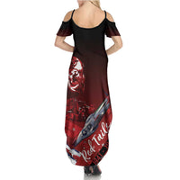 Tuskegee Airmen Red Tails Family Matching Summer Maxi Dress and Hawaiian Shirt Straighten Up and Fly Right - Black Red - Wonder Print Shop