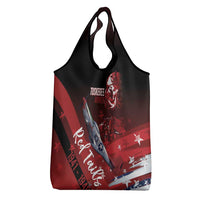 Tuskegee Airmen Red Tails Grocery Bag Straighten Up and Fly Right - Black Red - Wonder Print Shop