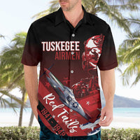 Tuskegee Airmen Red Tails Hawaiian Shirt Straighten Up and Fly Right - Black Red - Wonder Print Shop