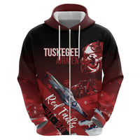 Tuskegee Airmen Red Tails Hoodie Straighten Up and Fly Right - Black Red - Wonder Print Shop