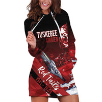 Tuskegee Airmen Red Tails Hoodie Dress Straighten Up and Fly Right - Black Red - Wonder Print Shop