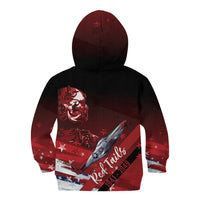 Tuskegee Airmen Red Tails Kid Hoodie Straighten Up and Fly Right - Black Red - Wonder Print Shop