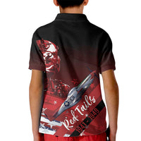 Tuskegee Airmen Red Tails Kid Polo Shirt Straighten Up and Fly Right - Black Red - Wonder Print Shop