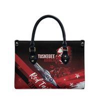 Tuskegee Airmen Red Tails Leather Bag Straighten Up and Fly Right - Black Red - Wonder Print Shop