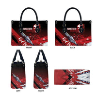 Tuskegee Airmen Red Tails Leather Bag Straighten Up and Fly Right - Black Red - Wonder Print Shop