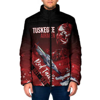 Tuskegee Airmen Red Tails Padded Jacket Straighten Up and Fly Right - Black Red - Wonder Print Shop