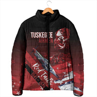 Tuskegee Airmen Red Tails Padded Jacket Straighten Up and Fly Right - Black Red - Wonder Print Shop
