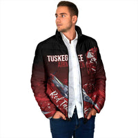 Tuskegee Airmen Red Tails Padded Jacket Straighten Up and Fly Right - Black Red - Wonder Print Shop