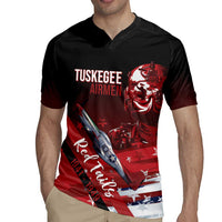 Tuskegee Airmen Red Tails Rugby Jersey Straighten Up and Fly Right - Black Red - Wonder Print Shop