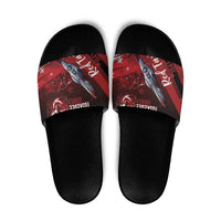 Tuskegee Airmen Red Tails Slide Sandals Straighten Up and Fly Right - Black Red - Wonder Print Shop