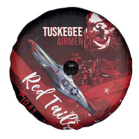Tuskegee Airmen Red Tails Spare Tire Cover Straighten Up and Fly Right - Black Red - Wonder Print Shop