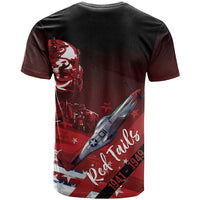 Tuskegee Airmen Red Tails T Shirt Straighten Up and Fly Right - Black Red - Wonder Print Shop