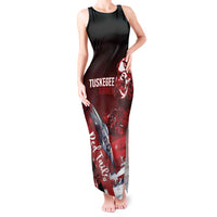 Tuskegee Airmen Red Tails Tank Maxi Dress Straighten Up and Fly Right - Black Red - Wonder Print Shop