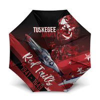 Tuskegee Airmen Red Tails Umbrella Straighten Up and Fly Right - Black Red - Wonder Print Shop