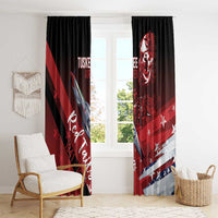 Tuskegee Airmen Red Tails Window Curtain Straighten Up and Fly Right - Black Red - Wonder Print Shop