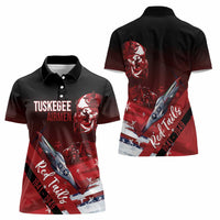 Tuskegee Airmen Red Tails Women Polo Shirt Straighten Up and Fly Right - Black Red - Wonder Print Shop