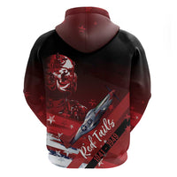 Tuskegee Airmen Red Tails Zip Hoodie Straighten Up and Fly Right - Black Red - Wonder Print Shop