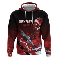 Tuskegee Airmen Red Tails Zip Hoodie Straighten Up and Fly Right - Black Red - Wonder Print Shop
