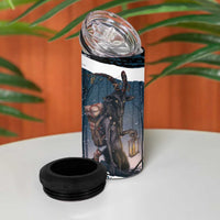 Merry Christmas 4 in 1 Can Cooler Tumbler Krampus in The Woods - Dark Teal LT7 - Wonder Print Shop
