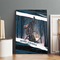 Merry Christmas Canvas Wall Art Krampus in The Woods - Dark Teal LT7 - Wonder Print Shop